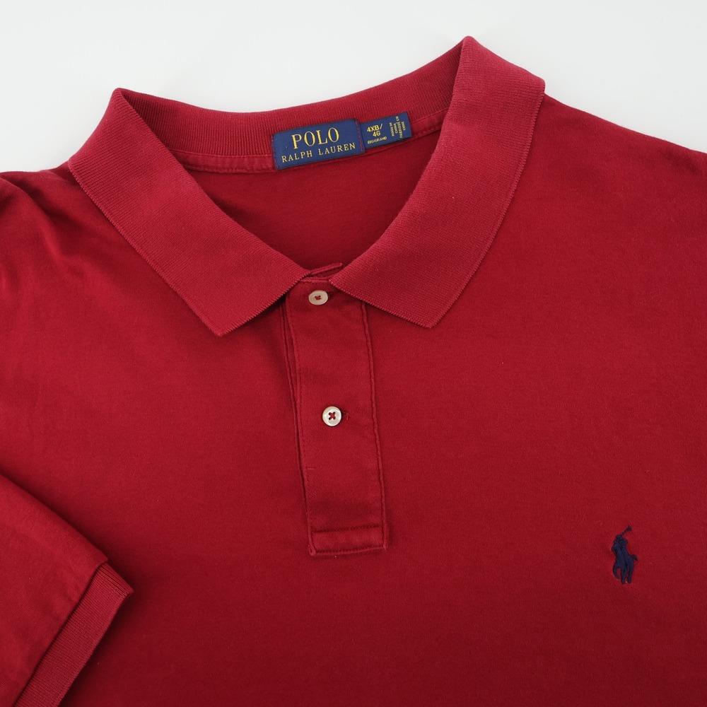 Polo Ralph Lauren Big & Tall Polo Shirt Burgundy Short Sleeve Men 4XB